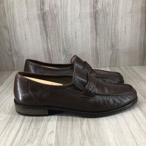 Giorgio Ricci Loafers Mens EU 45 Lavorazione Artibiana Brown Leather Shoes